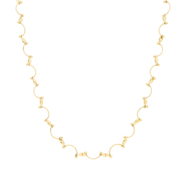Gargantilla eslabón combinado en oro amarillo 14 kilates.