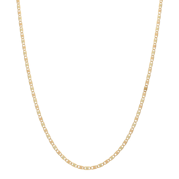 Collar eslabón nudo marino en oro tres tonos 14 kilates.