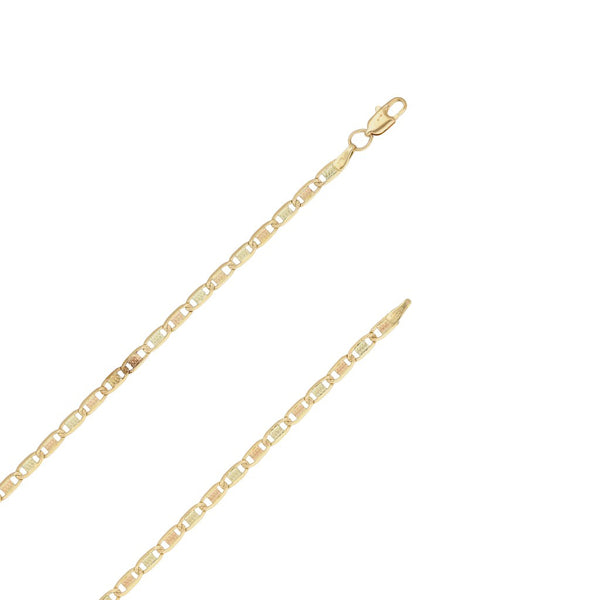 Collar eslabón nudo marino en oro tres tonos 14 kilates.
