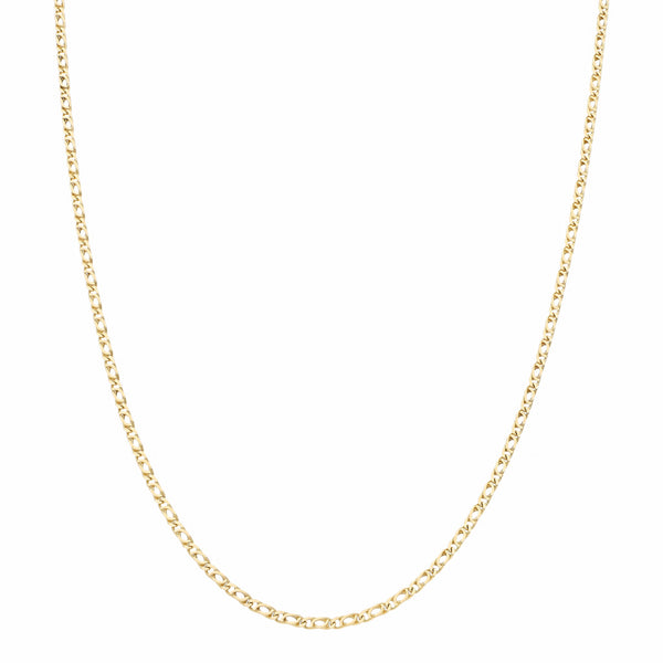Collar eslabón nudo egipcio en oro amarillo 14 kilates.