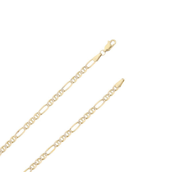 Collar de tres eslabones por uno platinado en oro amarillo 14 kilates.