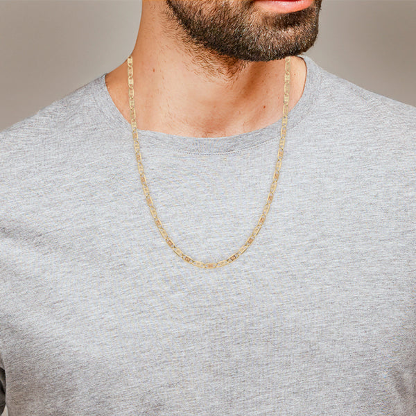 Collar eslabón nudo marino en oro amarillo 14 kilates.
