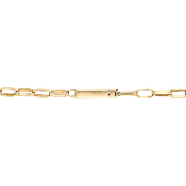Pulsera eslabón cruzado en oro amarillo 18 kilates.