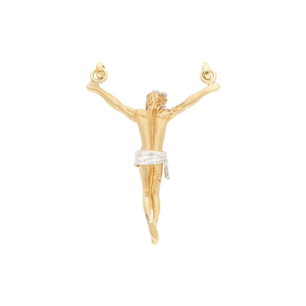 Cristo diseño especial en oro dos tonos 14 kilates.