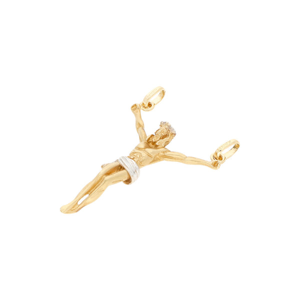 Cristo diseño especial en oro dos tonos 14 kilates.