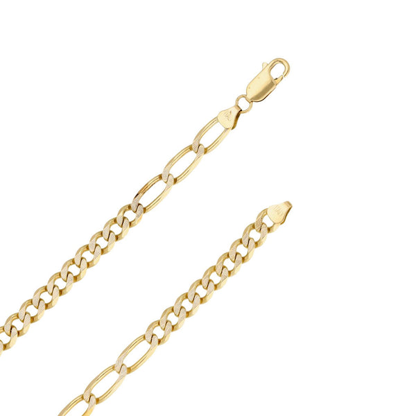 Collar de diez eslabones por siete platinado en oro amarillo 14 kilates.