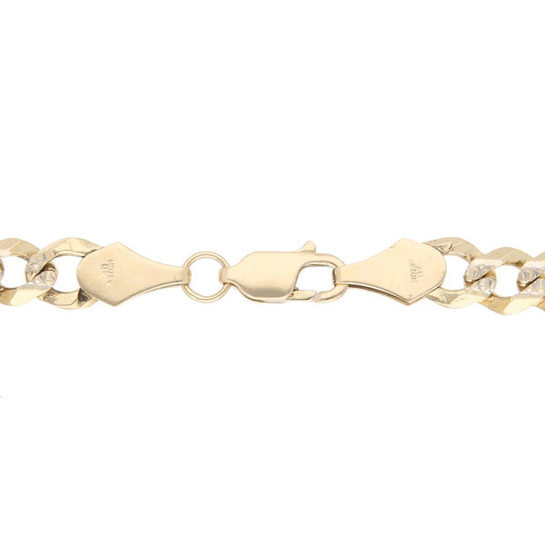 Pulsera eslabón encontrado platinado en oro amarillo 14 kilates.
