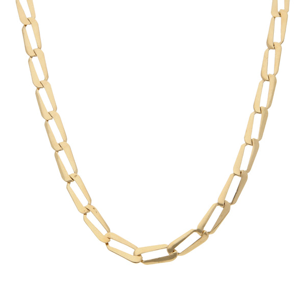 Collar eslabón laminado en oro amarillo 14 kilates.