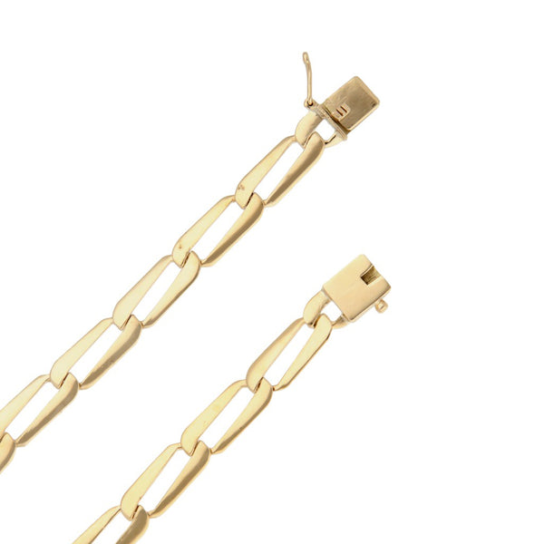 Collar eslabón laminado en oro amarillo 14 kilates.