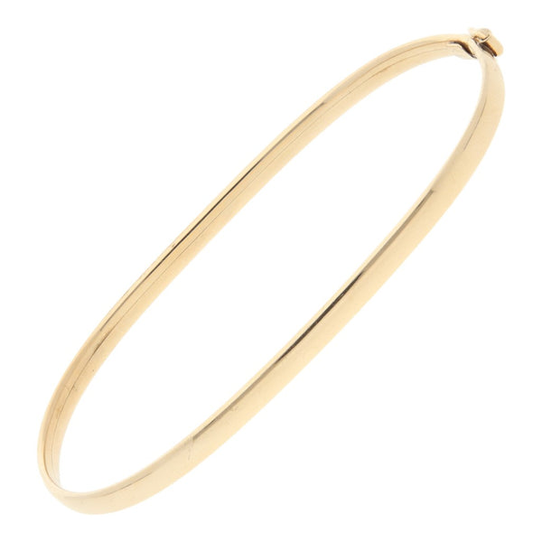 Pulsera de arillo hueca en oro amarillo 14 kilates.