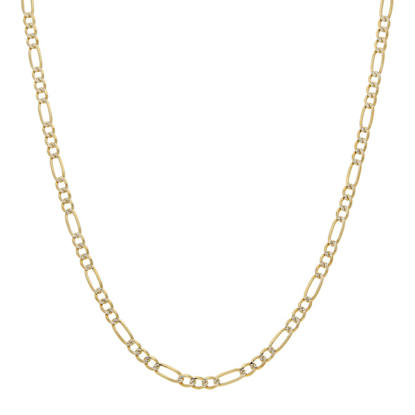 Collar de tres eslabones por uno platinado en oro amarillo 14 kilates.