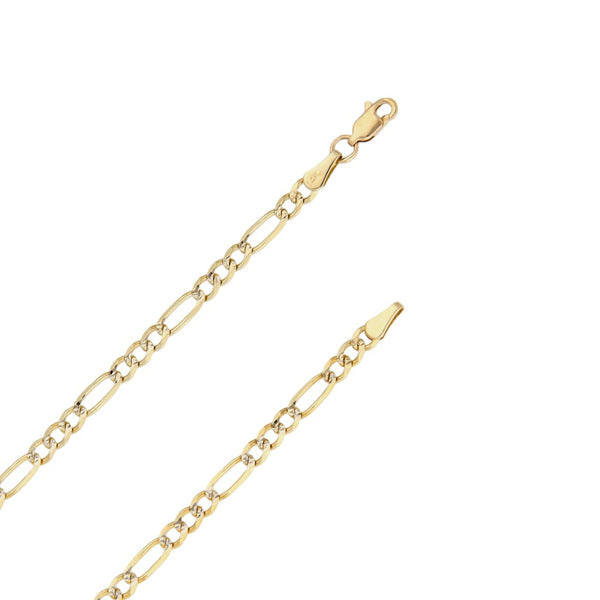Collar de tres eslabones por uno platinado en oro amarillo 14 kilates.