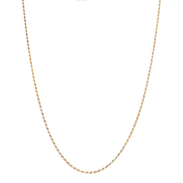 Collar eslabón torzal en oro tres tonos 14 kilates.