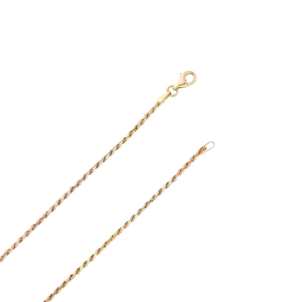 Collar eslabón torzal en oro tres tonos 14 kilates.