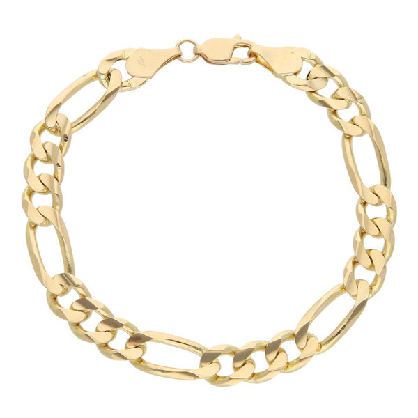 Pulsera de tres eslabones por uno en oro amarillo 14 kilates.