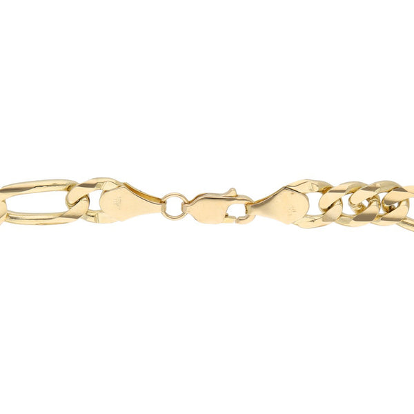 Pulsera de tres eslabones por uno en oro amarillo 14 kilates.
