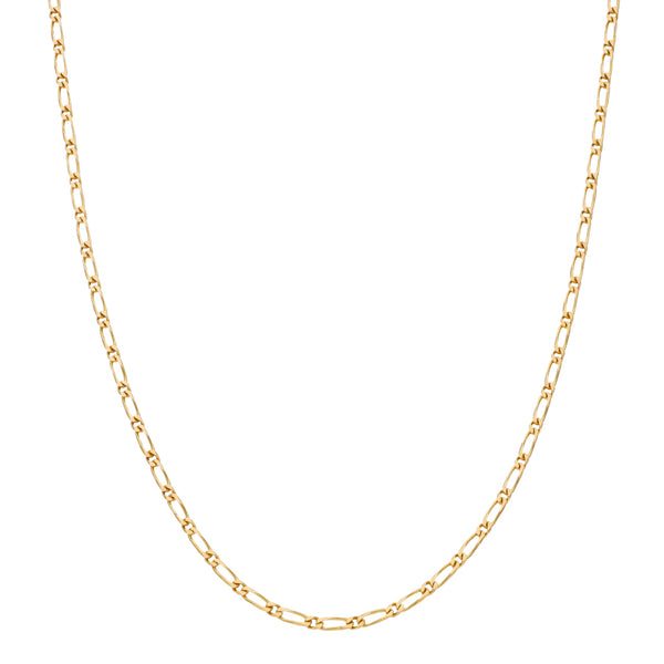 Collar eslabón combinado en oro amarillo 14 kilates.