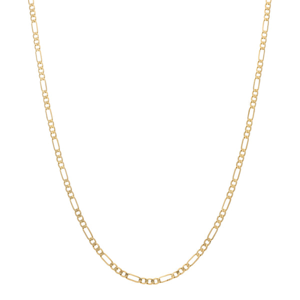 Collar de tres eslabones por uno en oro amarillo 14 kilates.