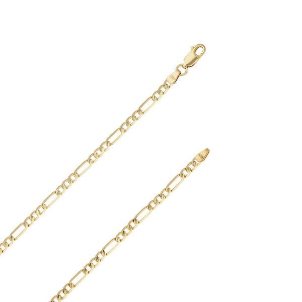 Collar de tres eslabones por uno en oro amarillo 14 kilates.
