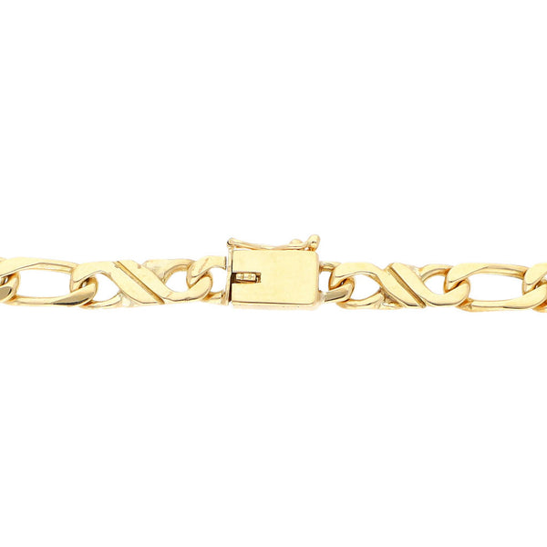 Pulsera eslabón combinado en oro amarillo 14 kilates.