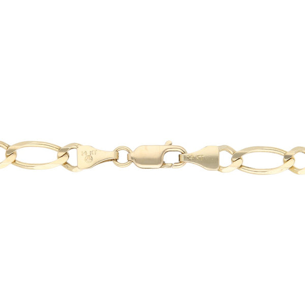 Pulsera de tres eslabones por uno en oro amarillo 14 kilates.