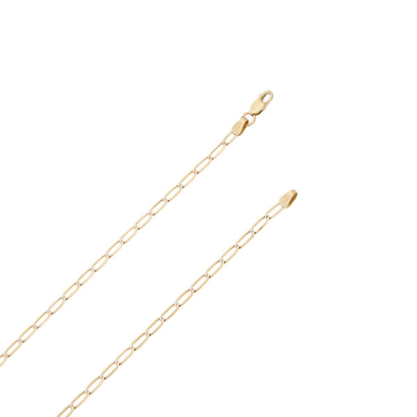 Collar eslabón encontrado platinado en oro amarillo 14 kilates.