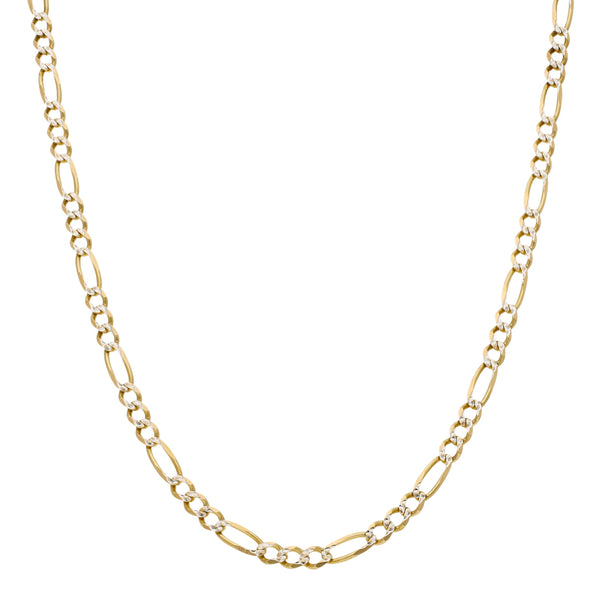 Collar de tres eslabones por uno platinado en oro amarillo 14 kilates.