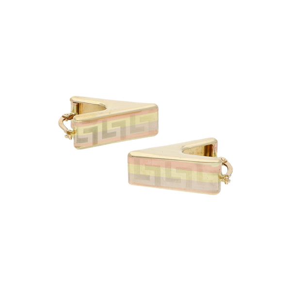 Arracadas laminadas en oro amarillo 14 kilates.