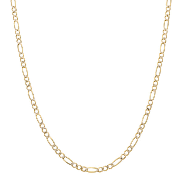 Collar de tres eslabones por uno platinado en oro amarillo 14 kilates.