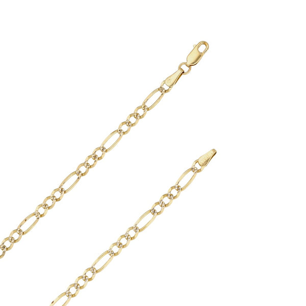 Collar de tres eslabones por uno platinado en oro amarillo 14 kilates.