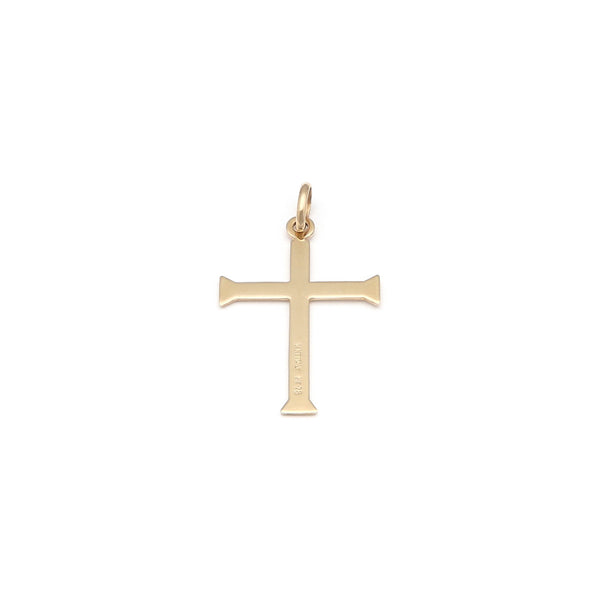 Cruz diseño especial en oro amarillo 14 kilates.
