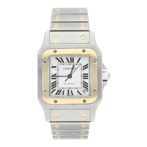 Reloj Cartier para caballero modelo Santos Galbée vistas oro amarillo 18 kilates.