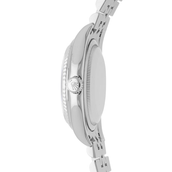 Reloj Rolex para caballero modelo Oyster Perpetual Date Just vistas en oro blanco 18 kilates.