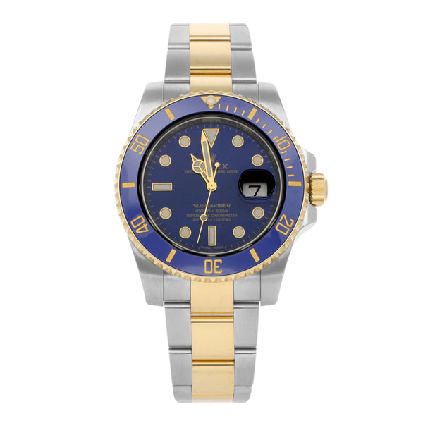 Reloj Rolex para caballero modelo Oyster Perpetual Date Submariner vistas oro amarillo 18 kilates.