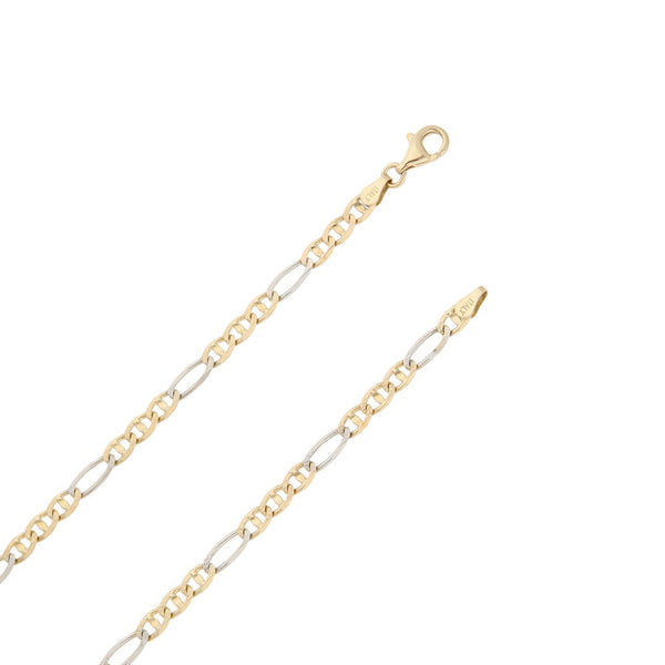 Collar de tres eslabones por uno en oro dos tonos 14 kilates.
