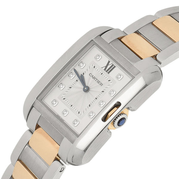 Reloj para dama modelo Tank Anglaise vistas en oro rosa 18 kilates.