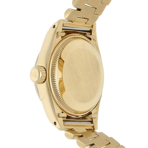Reloj Rolex para dama modelo Oyster Perpetual DateJust en oro amarillo 18 kilates.
