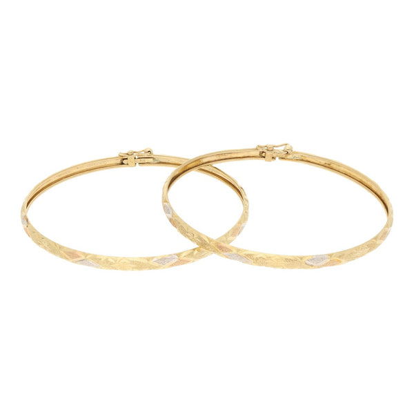 Dos pulseras de arillo en oro amarillo 14 kilates