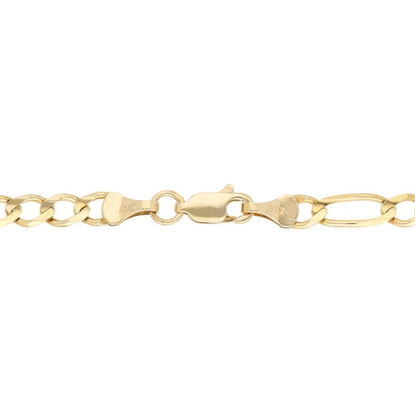 Pulsera de tres eslabones por uno en oro amarillo 14 kilates.