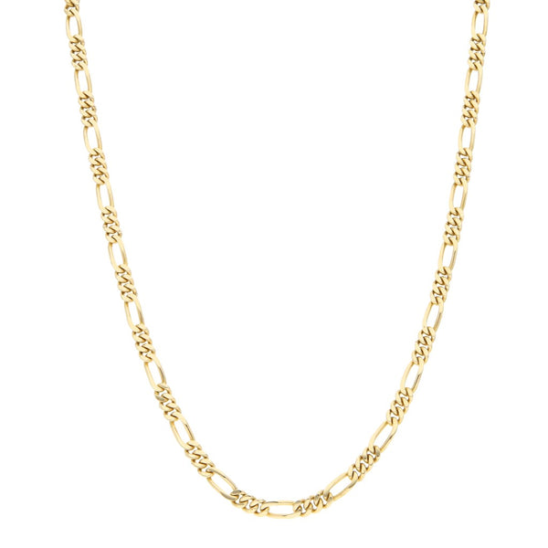 Collar de tres eslabones por uno en oro amarillo 14 kilates.