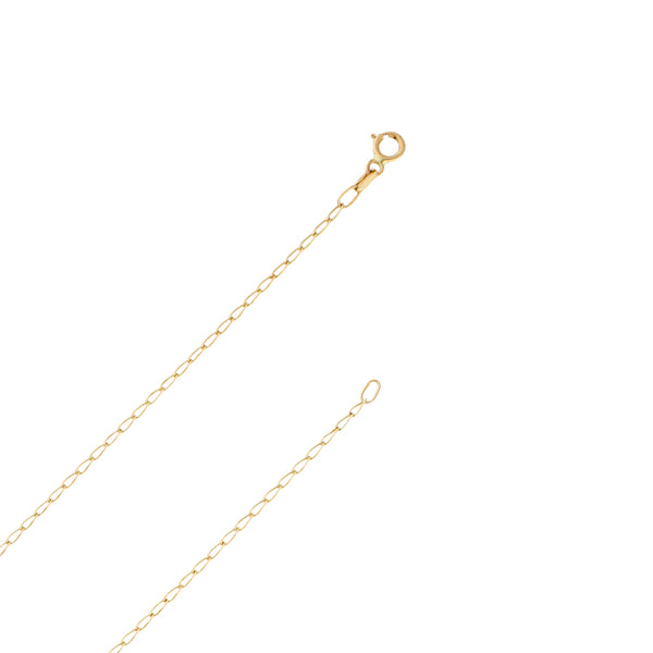 Collar eslabón encontrado con Cristo labrado en oro dos tonos 14 kilates.