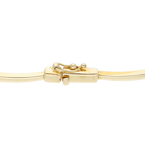 Pulsera eslabón articulado con circonias en oro dos tonos 14 kilates.