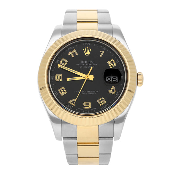 Reloj Rolex para caballero modelo Oyster Perpetual DateJust vistas en oro amarillo 18 kilates.