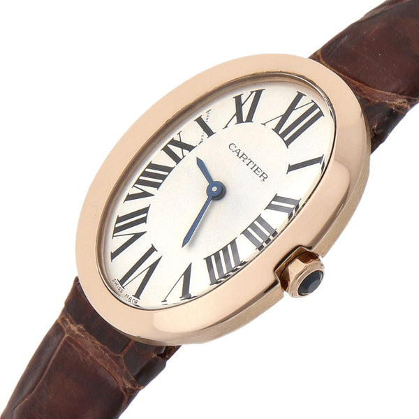 Reloj Cartier para dama modelo Baignoire caja y broche en oro rosa 18 kilates.