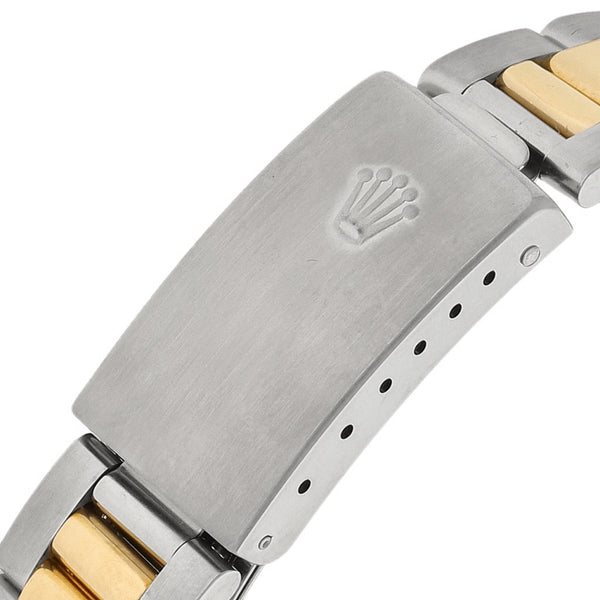 Reloj Rolex para caballero modelo Oyster perpetual Date con vistas en oro amarillo 18 kilates.