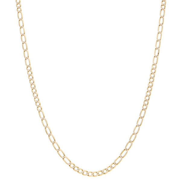 Collar de diez eslabones por siete platinado en oro amarillo 14 kilates.