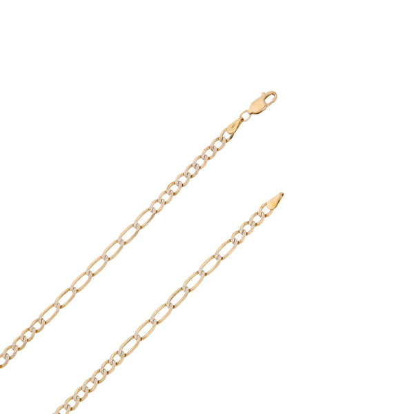 Collar de diez eslabones por siete platinado en oro amarillo 14 kilates.