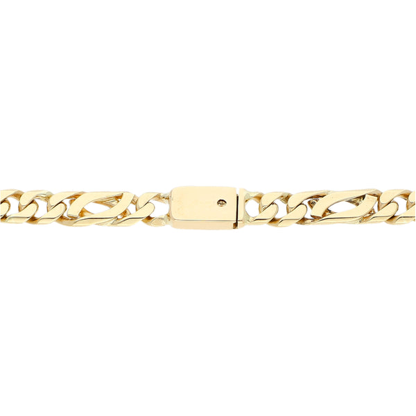 Pulsera eslabón combinado en oro amarillo 14 kilates.