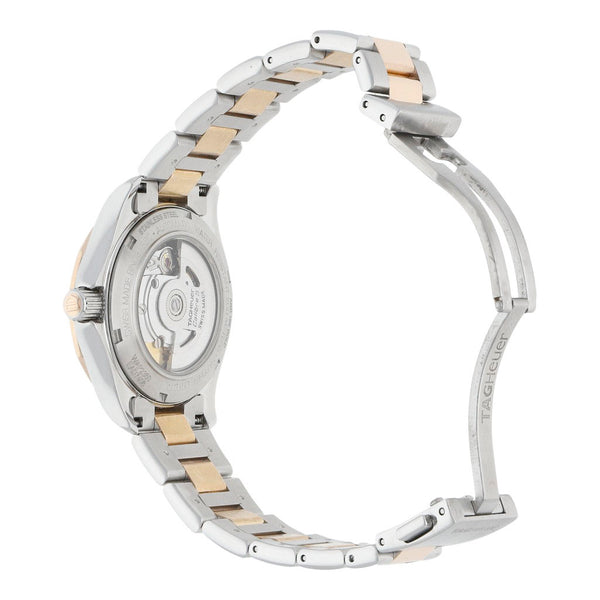 Reloj Tag Heuer para dama modelo Aquaracer vistas oro rosa 18 kilates.