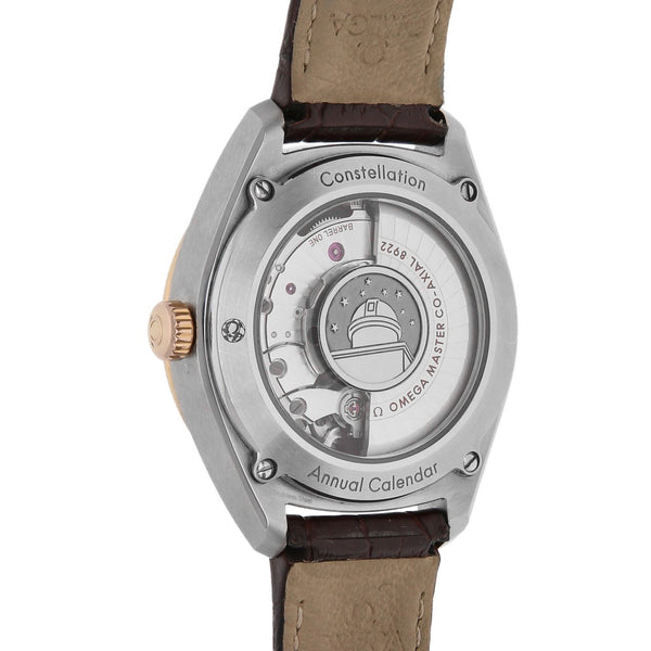 Reloj Omega para caballero modelo Constellation Globemaster vistas en oro rosa 18 kilates.